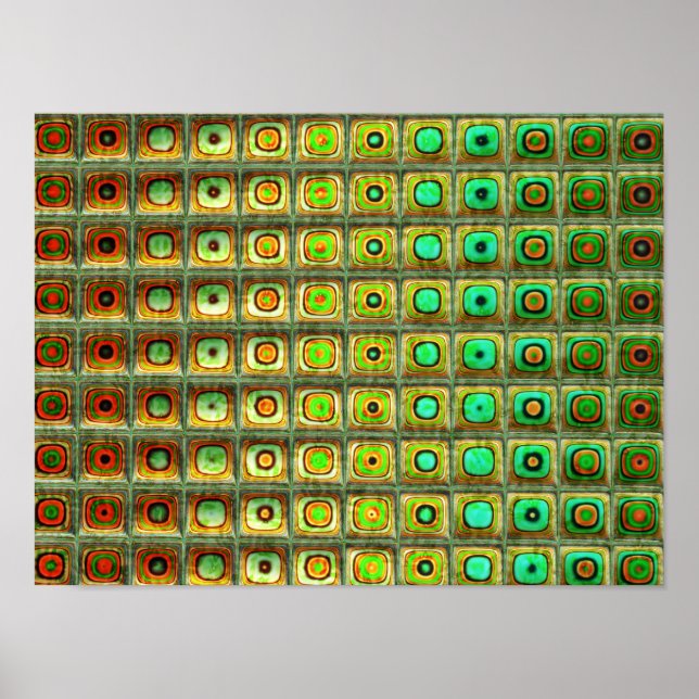 Poster Red Green 3 Abstrato Art (Frente)