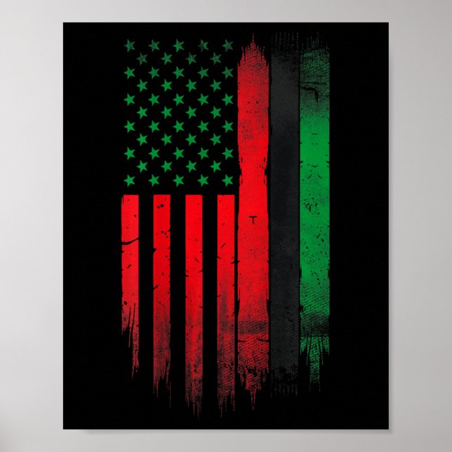 Poster Red Green Black History American African Flag (Frente)