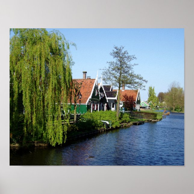 Poster Red Green White Zaanse Schans - Casas de madeira h (Frente)