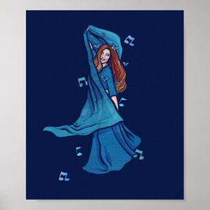 Poster Red Hair Belly Dancer art Belly Dancing Redhead