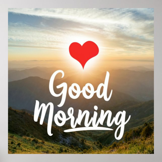 Poster Red Heart Sunny Good Morning (Frente)
