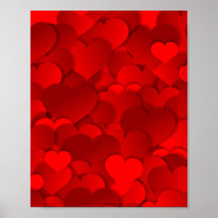 Poster Red Hearts Texture