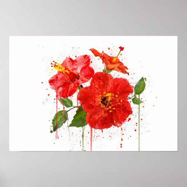 Poster Red Hibiscus (Frente)
