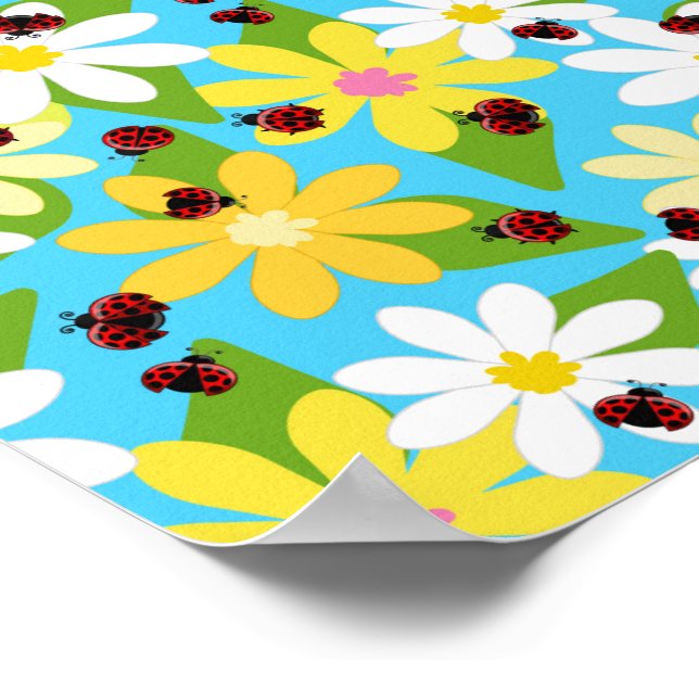 Poster Red Ladybug Beetle Insett Lover Black Hearts (Borda)