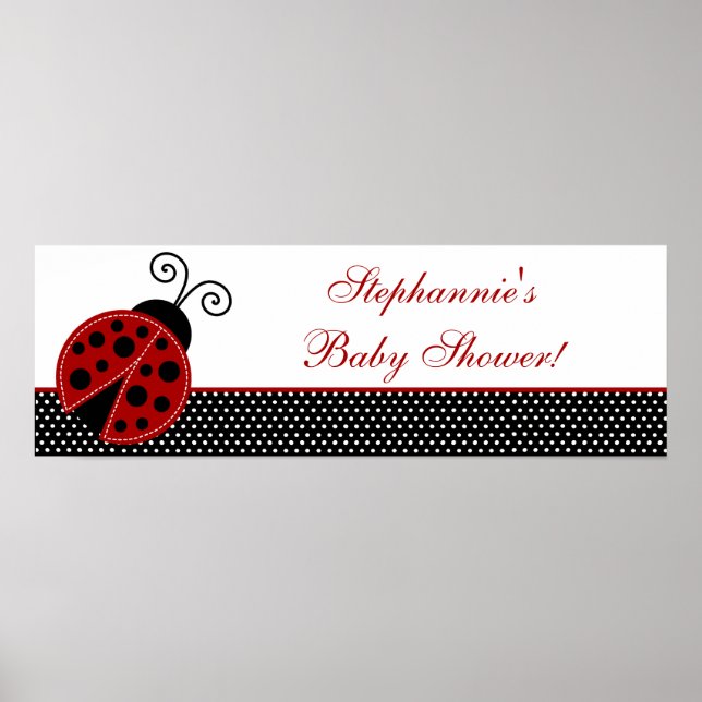 Póster Red Ladybug de faixa personalizada de 22,5"x7,5" (Frente)