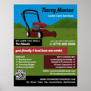 Poster Red Lawn-Mower Scene, Serviços de Cuidados Lançado