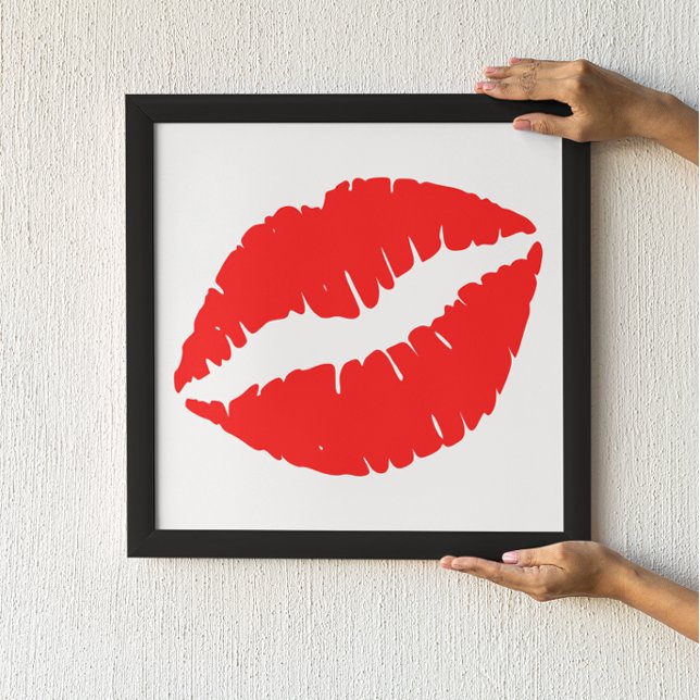 Póster Red Lipstick Kiss (Criador carregado)
