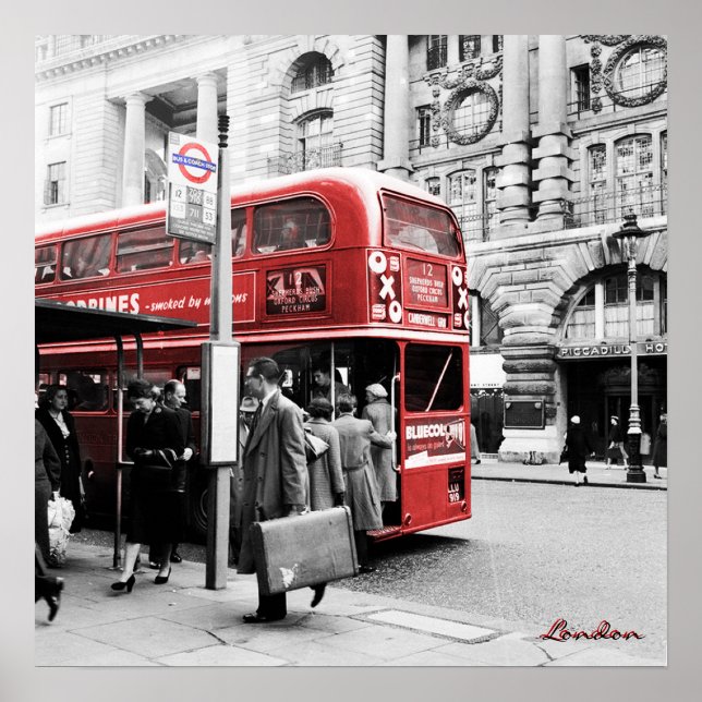 Póster Red London Double Decker (Frente)
