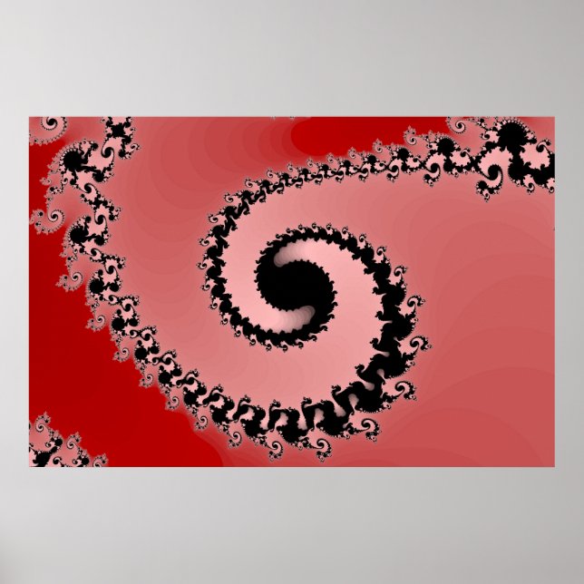 Poster Red Mandelbrot Spiral (Frente)