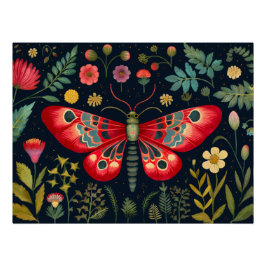 Póster Red Moth No Jardim Noturno