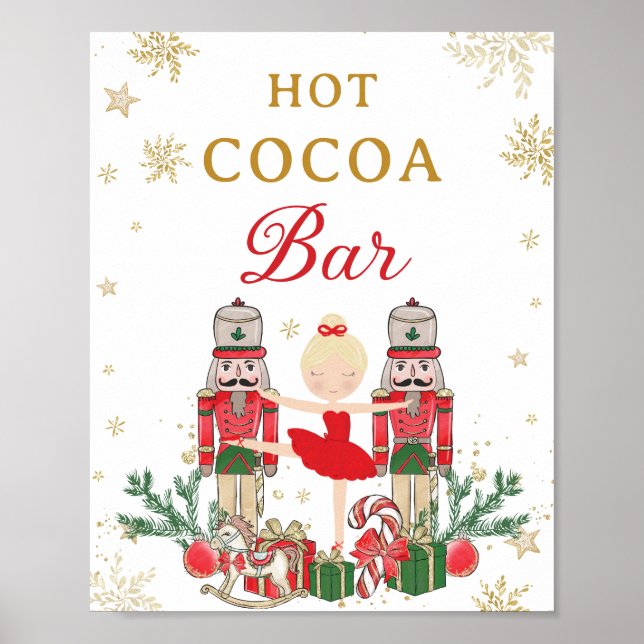 Poster Red Nutcracker Winter Onederland Hot Cocoa Bar (Frente)