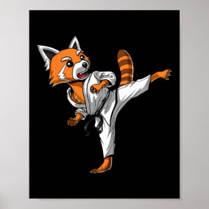 Poster Red Panda Karate Ninja Artes Marciais Tae