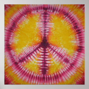 Póster Red Peace Sign Tie Dye