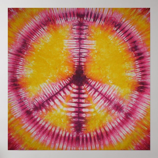 Póster Red Peace Sign Tie Dye (Frente)