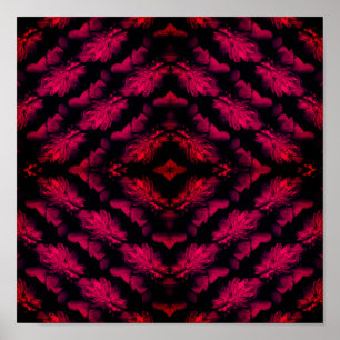 Poster Red Peonies Abstrato Arte Floral