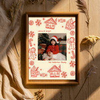 Red Photo Hand Drawn Doodle Whimsical Christmas