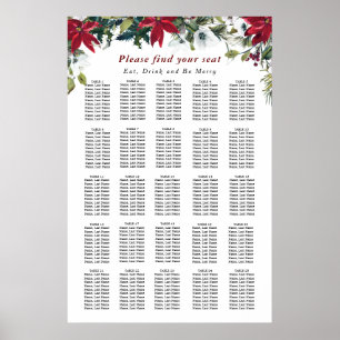 Poster Red Poinsettia 25 Mesas SENDO GRÁFICO DE Natal