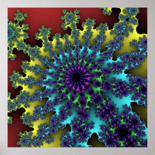 Póster Red Rainbow Burst