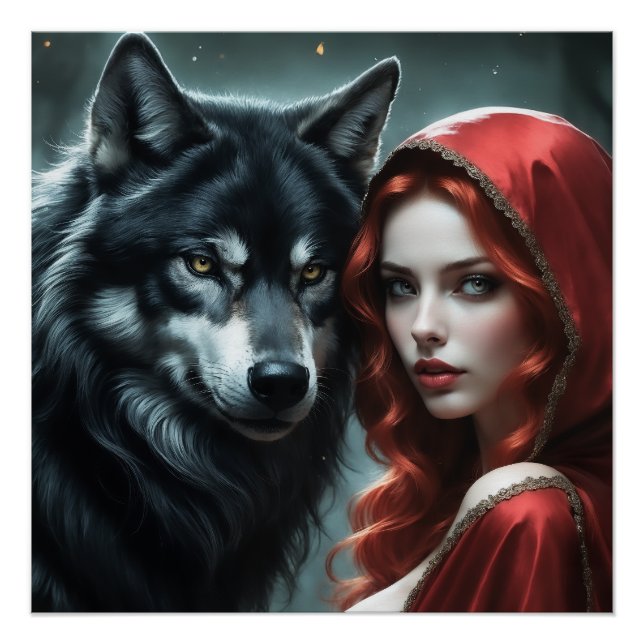 Póster Red riding hood an his wolf  (Frente)