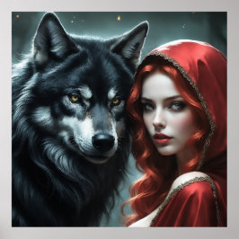 Poster Red riding hood an his wolf