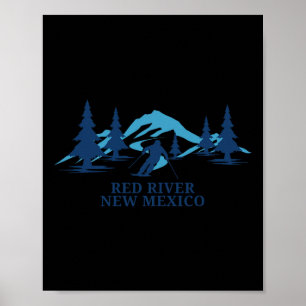 Poster Red River New Mexico Ski Resort Skiier 1
