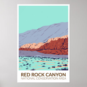 Poster Red Rock Canyon Área Nacional de Conservação Vinta