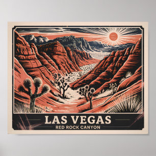 Poster Red Rock Canyon Nevada Retro Vintage Landscape WPA