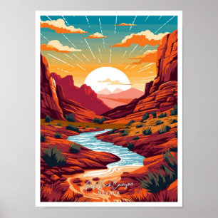 Poster Red Rock Canyon Nevada Viagem Vintage