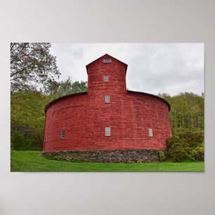 Poster Red Round Barn, Halcottsville, Nova Iorque