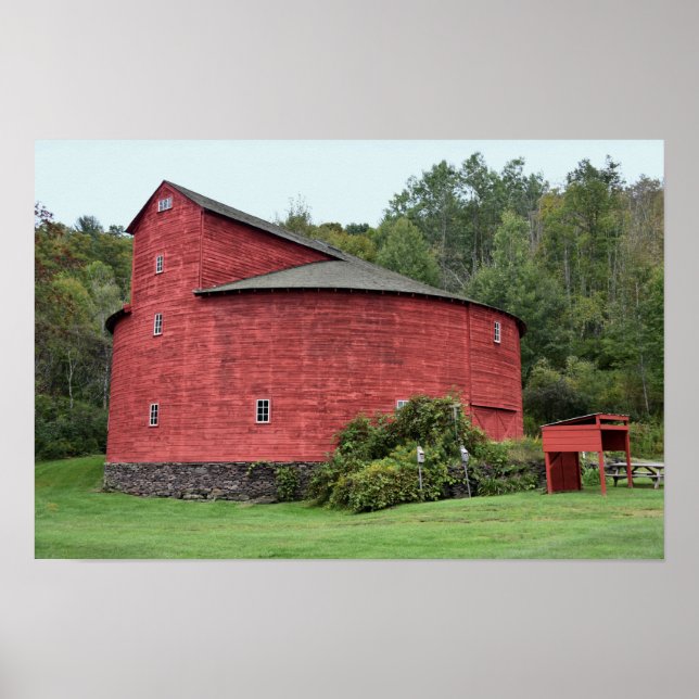 Poster Red Round Barn, Halcottsville, Nova Iorque (Frente)