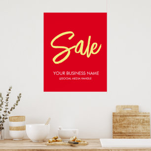 Poster Red Sign w Business Name, identificador de mídia s