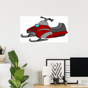 Poster Red Snow Mobile