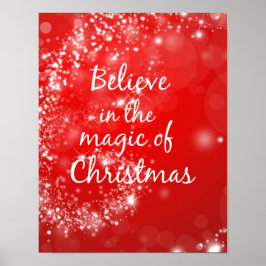 Poster Red Sparkles com citação mágica de Natal