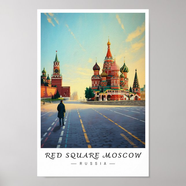 Poster Red Square Moscow Russia Wall Art, Cityscape  (Frente)