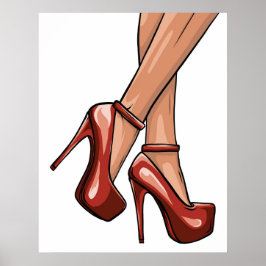 Poster Red Stiletto Heels and Legs