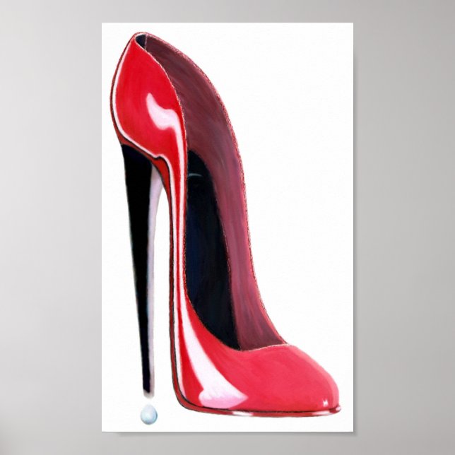 Poster Red Stiletto High Heel Calçado (Frente)