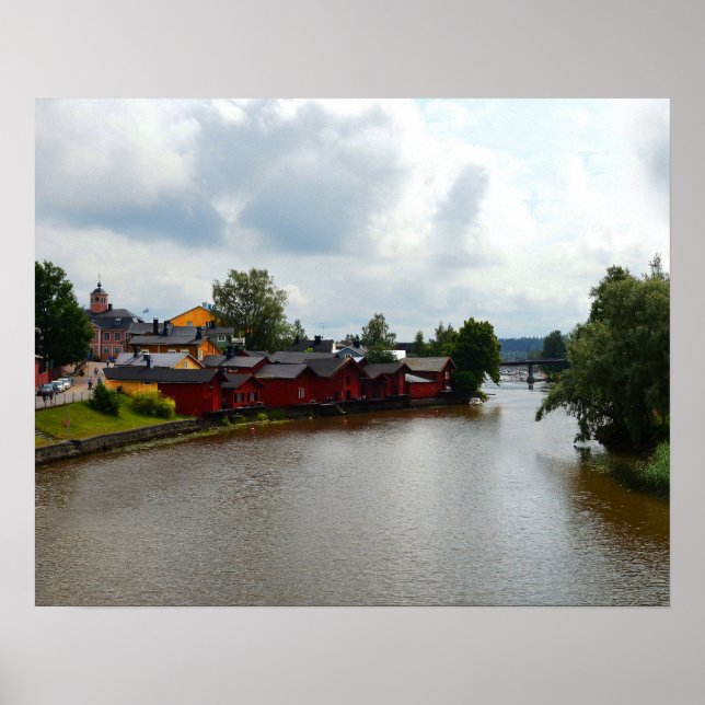 Poster Red Storehouses, Porvoo, Finlândia (Frente)
