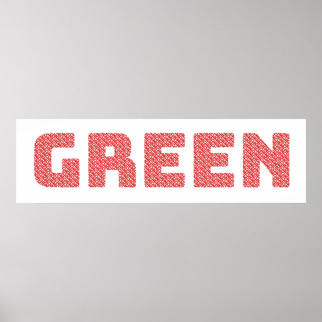 Poster “Red Text, Green Word” Eco-Word-Art – Inspired by  (Frente)