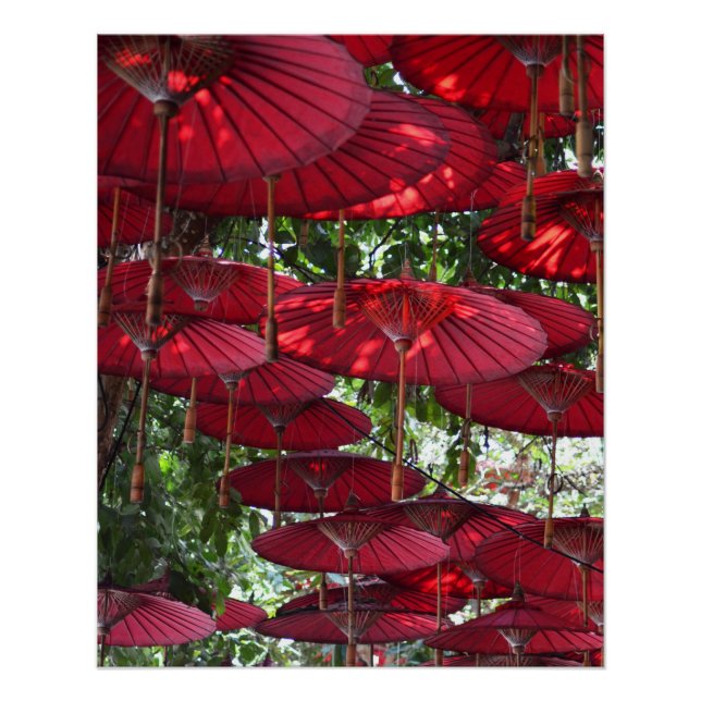 Póster Red Umbrellas in the Sky - Asian Poster (Frente)