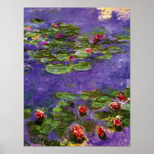 Póster Red Water Lily Claude Monet Fine Art