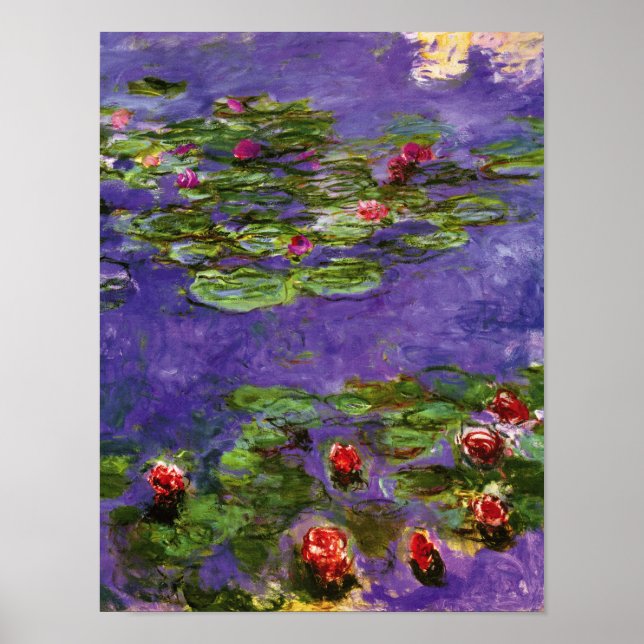 Póster Red Water Lily Claude Monet Fine Art (Frente)