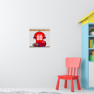 Póster Red White Blue Football Jersey personalizado