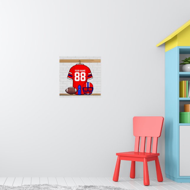 Póster Red White Blue Jersey Personalizado (Berçário 1)