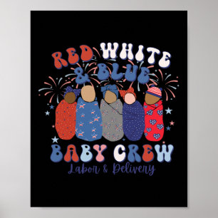 Poster Red White Blue Labor E Enfermeira De Entrega 4 De