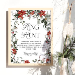 Poster Red Winter Evergreen Ring Hunt Chá de panela