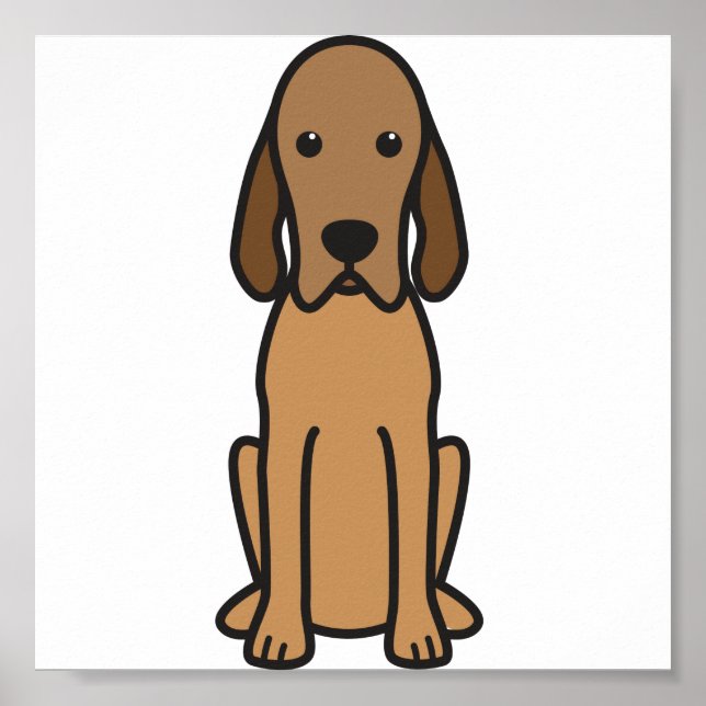 Poster Redbone Coonhound Dog Cartoon (Frente)