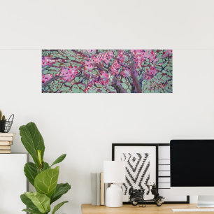 Poster Redbud Em Um Céu Verde Opaco / Artista Larry Lerew