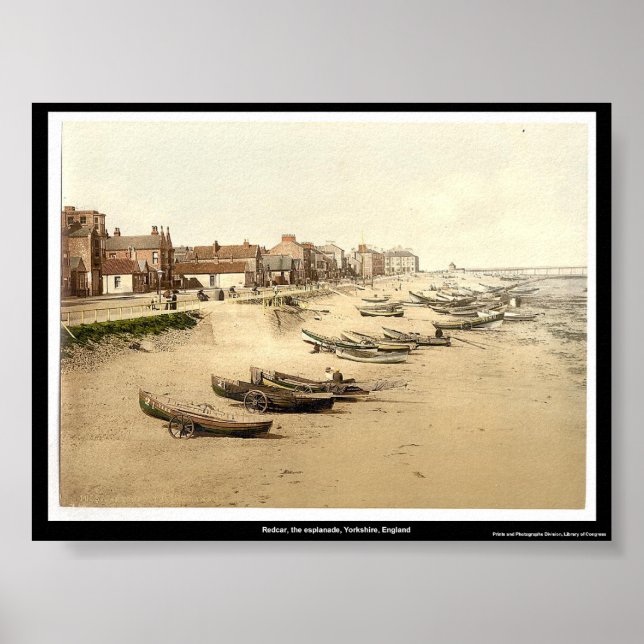 Póster Redcar, a esplanada, Yorkshire, Inglaterra (Frente)