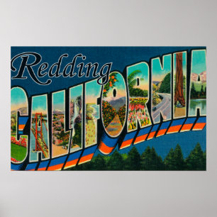 Poster Redding, California - Large Letter Scenes