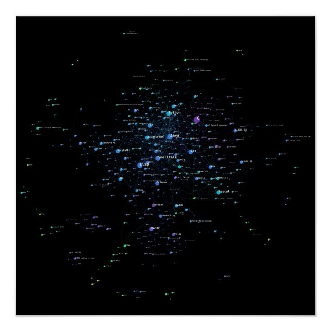 Póster Rede de influência em línguas de programação 2020 (Frente)